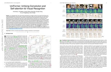 UniFormer: Unifying Convolution and Self-attention for Visual Recognition