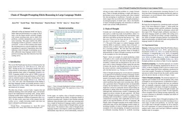 Chain of Thought Prompting Elicits Reasoning in Large Language Models
