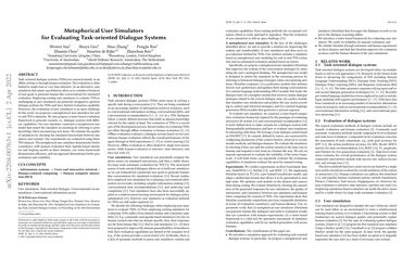 Metaphorical User Simulators for Evaluating Task-oriented Dialogue Systems