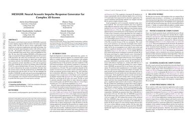 MESH2IR: Neural Acoustic Impulse Response Generator for Complex 3D Scenes