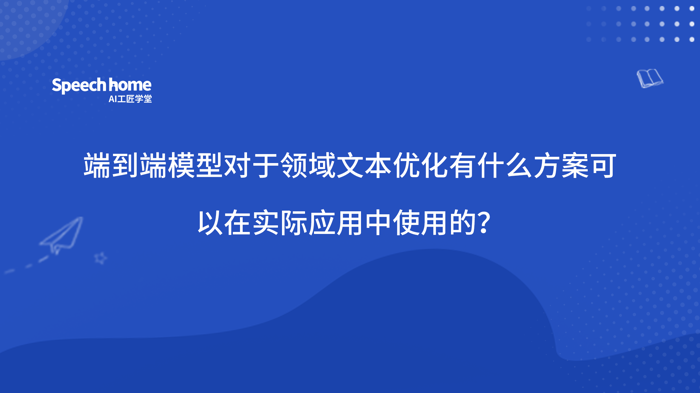 端到端模型对于领域文本优化有什么方案可以在实际应用中使用的？