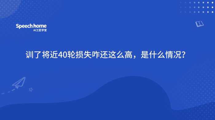 训了将近40轮损失咋还这么高，是什么情况？