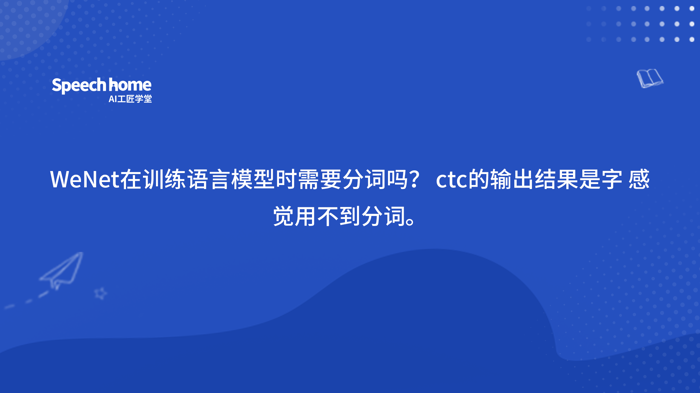 WeNet在训练语言模型时需要分词吗？ ctc的输出结果是字感觉用不到分词。