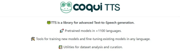 Coqui TTS：1100 + 语言支持、跨语种克隆的超级文本转语音神器！