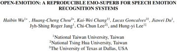 Open-Emotion：用于语音情感识别系统的可重现通用性能基准-EMO-SUPERB