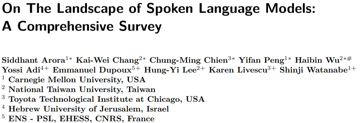 A Comprehensive Survey of Spoken Language Models