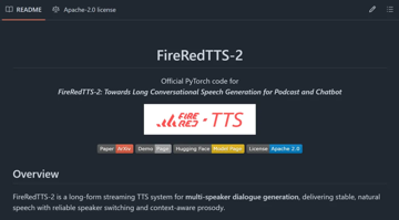 FireRedTTS-2：小红书开源语音模型，3分钟生成4人对话！
