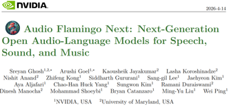NVIDIA 开源 Audio Flamingo Next：百万小时音频训练、时间戳 CoT 推理，长音频理解超越 Gemini 2.5 Pro