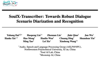 SoulX-Transcriber：Soul App与西工大开源端到端多人对话转录模型